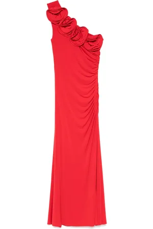 NISSA Floral-appliqué maxi dress