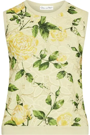 Oscar de la Renta English Rose guipure tank top