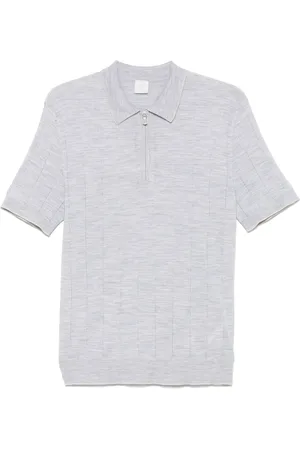 ELEVENTY Ribbed-knit polo shirt