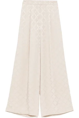 Michael Kors Empire Diamond-jacquard wide-leg trousers