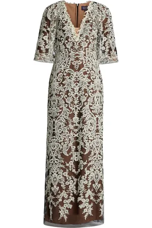 Marchesa Notte Lace-overlay dress