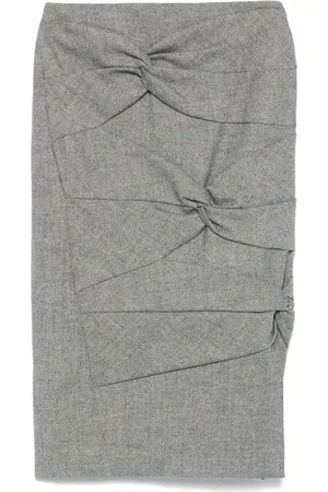 Dior 1990s twist-detail midi skirt