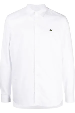 Lacoste Logo-embroidered poplin cotton shirt