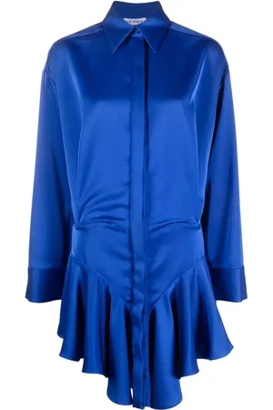 The Attico Ruffled satin shirtdress