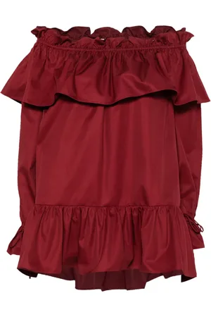 Saint Laurent Ruffled cotton mini dress