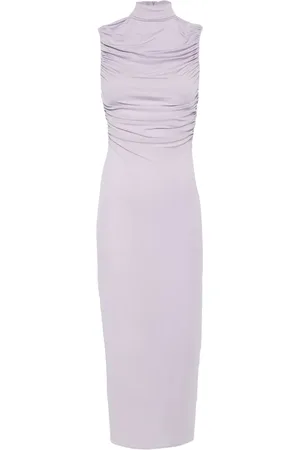 MAGDA BUTRYM Mock-neck ruched midi dress