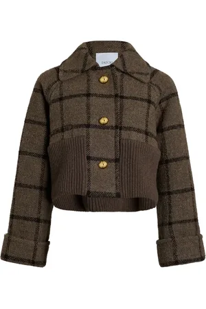 Patou Rib-waist cropped coat