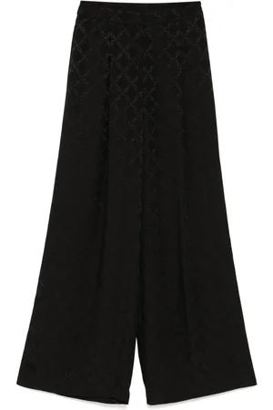 Michael Kors Empire Diamond-jacquard wide-leg trousers