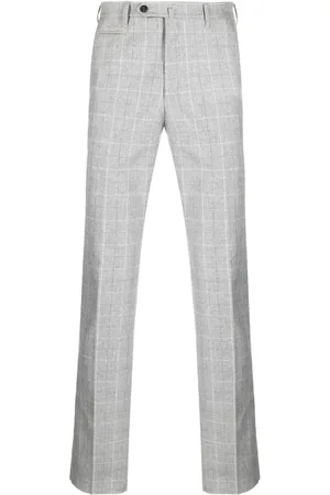 corneliani Grid-pattern straight-leg trousers
