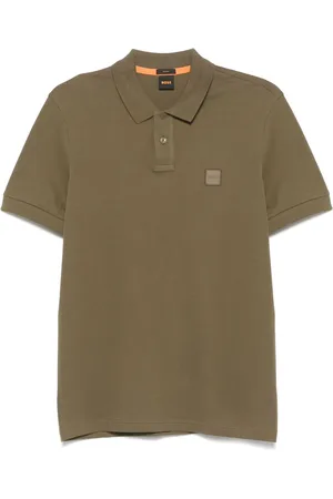 HUGO BOSS Logo-patch stretch-cotton polo shirt