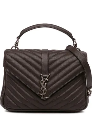 Saint Laurent 2017 Medium Monogram Chevron Sheepskin College Bag satchel