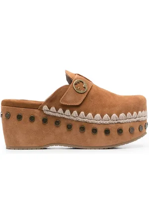 Mou High-heel leather clogs