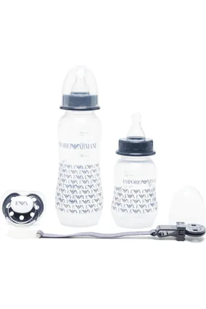 Emporio Armani Logo-print bottles & dummies set (set of four)