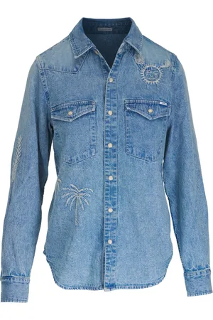 Mother Embroidered denim overshirt