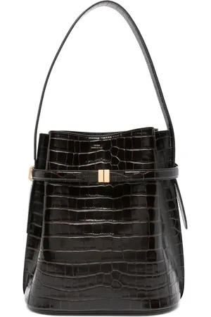 Totême Belted crocodile-embossed bucket bag