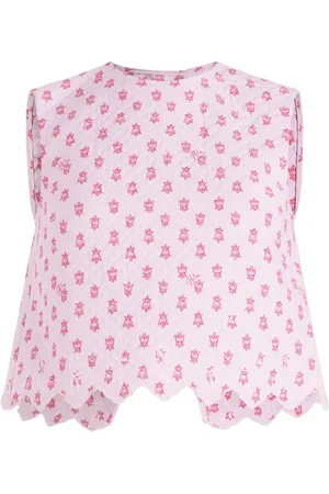 Patou Floral-print quilted crop top