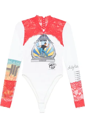 Marine Serre Regenerated lace-detail bodysuit