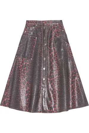 Ganni Leopard-print midi skirt