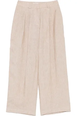 PESERICO SIGN Mélange-effect linen trousers