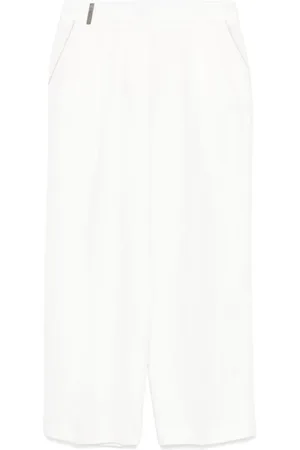 PESERICO SIGN Linen gabardine trousers