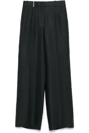 PESERICO SIGN Linen straight-leg trousers