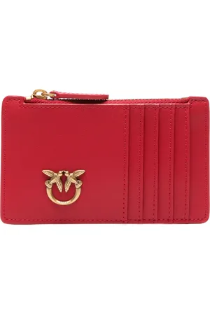 Pinko Love Birds-plaque leather card holder