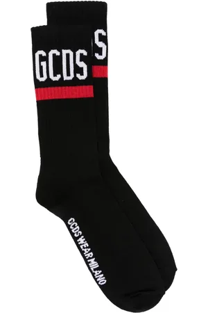 GCDS Intarsia-logo crew socks