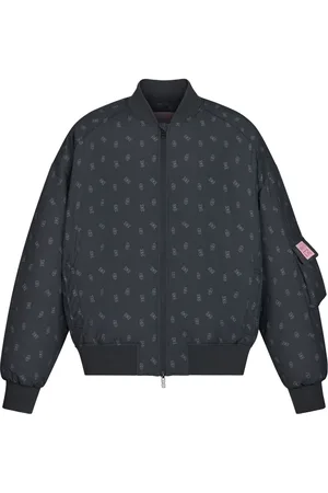 Monochrome Pattern-jacquard bomber jacket