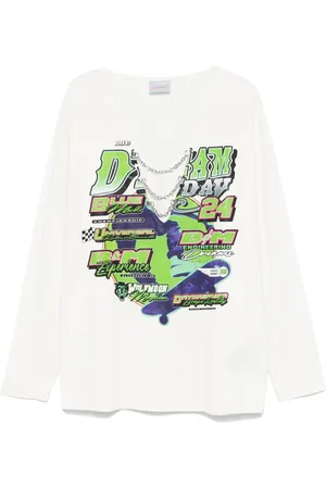 Bluemarble Moto-print & chain T-shirt