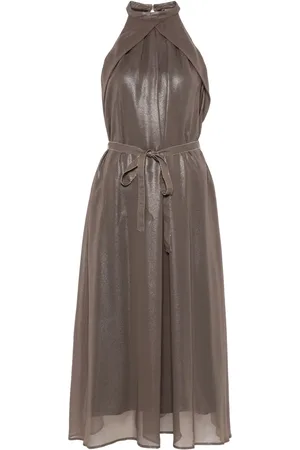 PESERICO SIGN Lamé midi dress