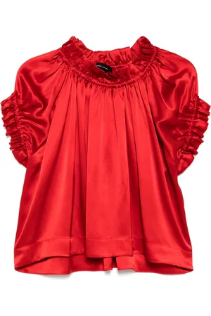 Simone Rocha Elasticated gathered ruffle tulip top