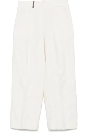 PESERICO SIGN Bouclé-pattern trousers