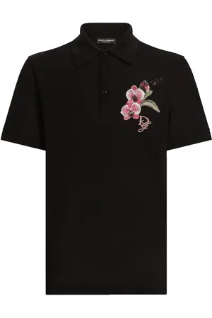 Dolce & Gabbana Orchid embroidered polo shirt