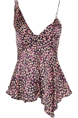 Isabel Marant Uliene asymmetric georgette top