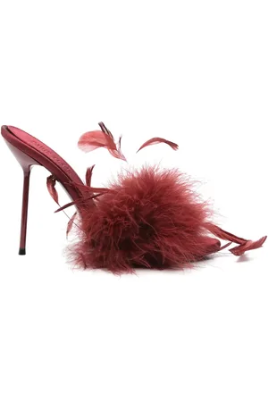 PARIS TEXAS 105mm feather-detailed sandals