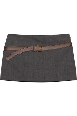 Prada 3D printed-belt mini skirt