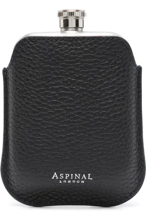 ASPINAL OF LONDON Logo-stamp round hip flask