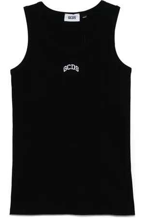 GCDS Logo-embroidered tank top