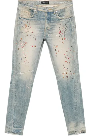 Purple Brand Crystal-embellished jeans