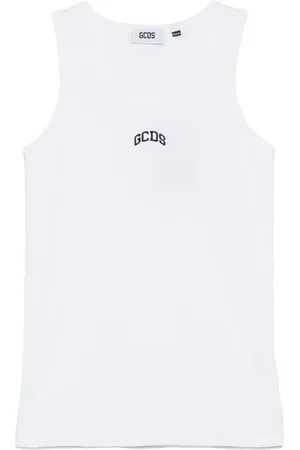 GCDS Logo-embroidered tank top