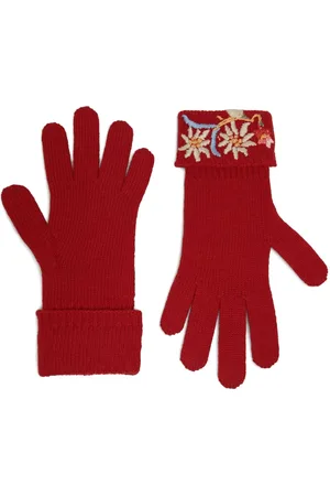 Bally Floral-embroidery gloves