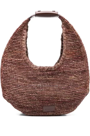 Staud Large moon raffia shoulder bag