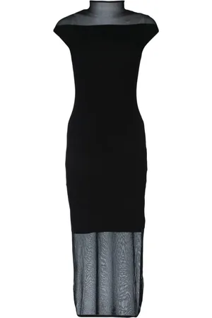 Calvin Klein Sheer-panels midi dress