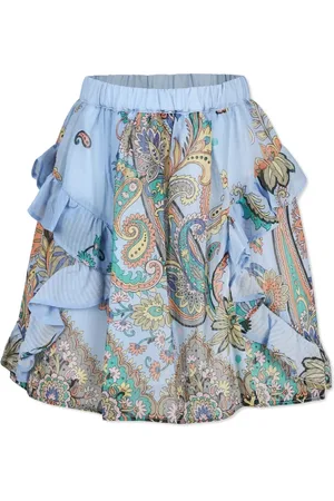 Etro Ruffled paisley-print skirt