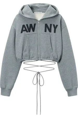 Alexander Wang Graphic-print deconstructed wrap hoodie