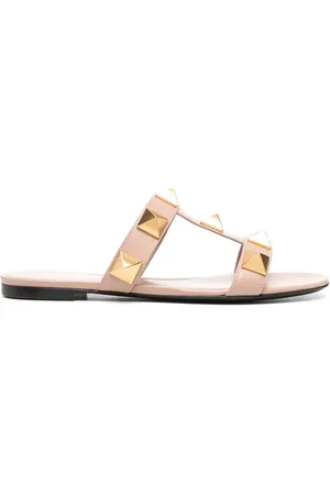 VALENTINO GARAVANI Roman Stud flat leather sandals