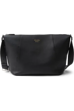 Prada Logo-stamp leather shoulder bag