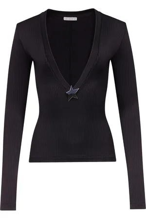 AREA Star Stud-detail long-sleeve jumper