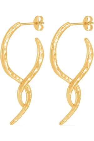 Dower and Hall Large entwined double twist hoop earrings