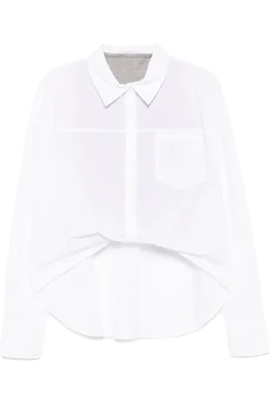 B+AB Asymmetric tuck shirt